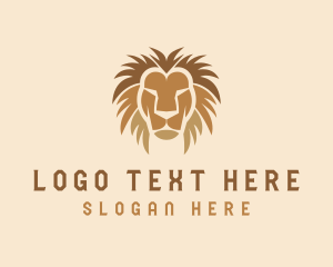 Savannah - Orange Wild Lion logo design