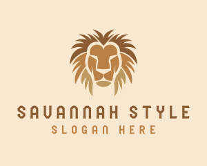 Savannah - Wild Lion Head logo design