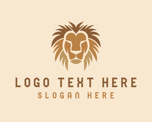 Feline - Wild Lion Head logo design