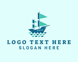 Boat - Ocean Galleon Voyage logo design