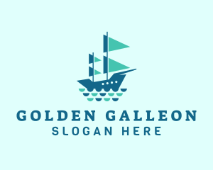 Galleon - Ocean Galleon Ship logo design