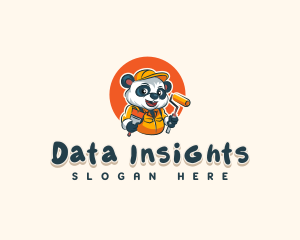 Cute Painter Panda logo design