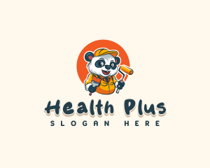 Cute Painter Panda logo design