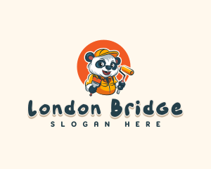 Cute Painter Panda logo design