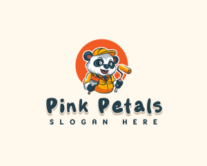 Cute Painter Panda logo design