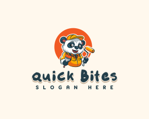 Cute Painter Panda logo design