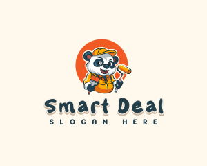 Cute Painter Panda logo design