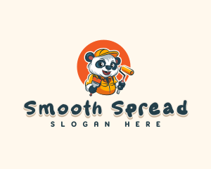 Cute Painter Panda logo design