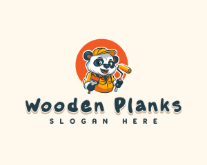 Cute Painter Panda logo design