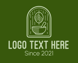 Green - Herbal Mortar and Pestle logo design