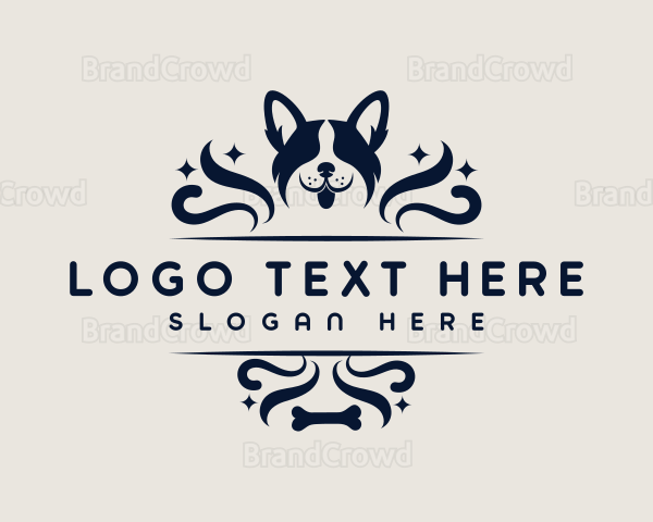 Dog Bone Grooming Logo