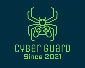 Malware - Minimalist Gaming Spider logo design