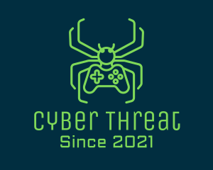 Malware - Minimalist Gaming Spider logo design