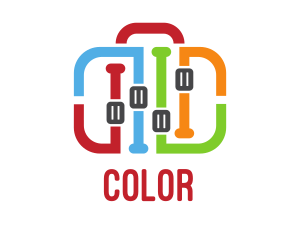 Colorful Equalizer Briefcase logo design