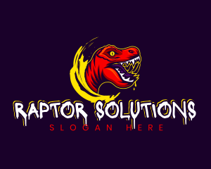 Wild Dinosaur Raptor logo design