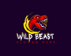 Wild Dinosaur Raptor logo design