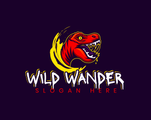 Wild Dinosaur Raptor logo design