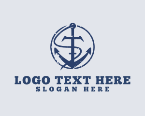 Ship - Coast Sailing Anchor Letter S logo design