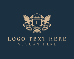 Heraldry - Elegant Regal Bird Crest logo design