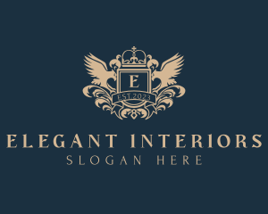 Elegant Regal Bird Crest logo design