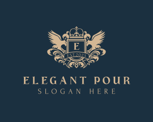 Elegant Regal Bird Crest logo design