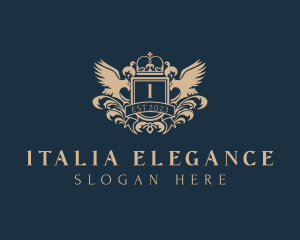 Elegant Regal Bird Crest logo design