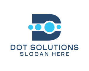 Dot - Gaming Tech Dots Letter D logo design