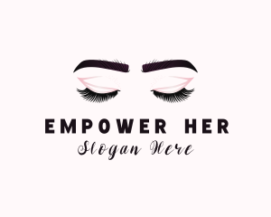 Woman Eyelash Aesthetic logo design