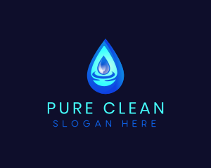 Water Droplet Liquid logo design