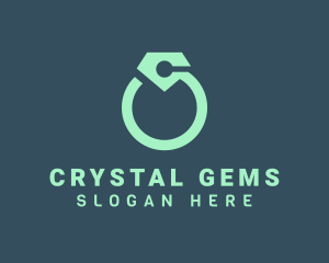 Diamond Ring Letter C logo design