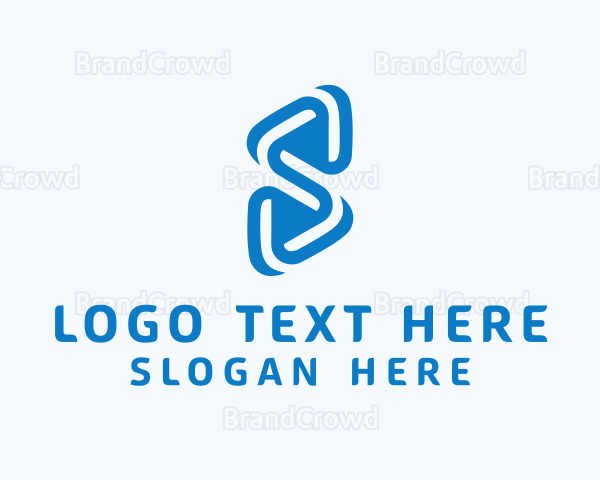 Blue Digital Letter S Logo