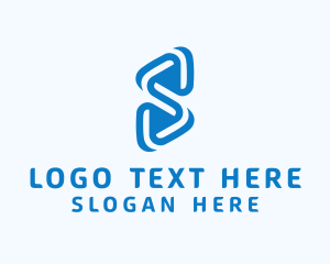 Blue Digital Letter S logo design