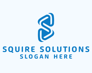 Blue Digital Letter S logo design