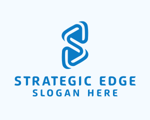 Blue Digital Letter S logo design