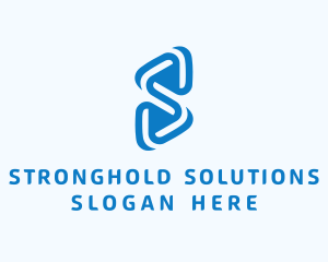 Blue Digital Letter S logo design