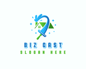 House - Wiper House Cleaning logo design