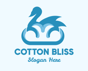 Cotton - Blue Cloud Swan logo design