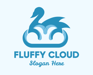 Blue Cloud Swan logo design