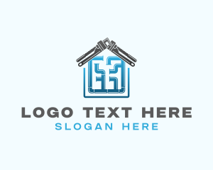 Pipes - House Pipe Wrench logo design