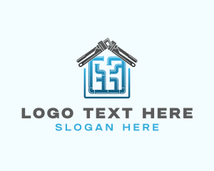 Handyman - House Pipe Wrench logo design