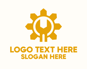 Day - Yellow Sun Wrench Mechanic logo design