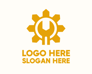 Yellow Sun Wrench Mechanic Logo