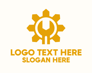 Yellow Sun Wrench Mechanic Logo