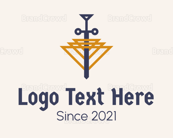 Triangular Medieval Sword Logo