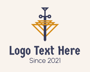 Medieval - Triangular Medieval Sword logo design