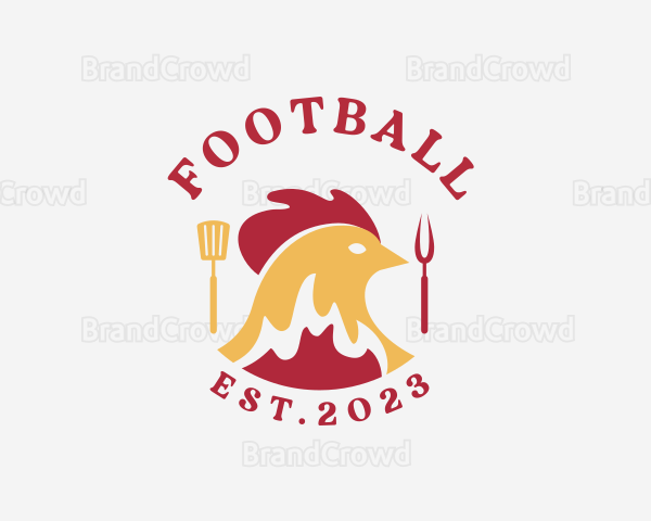 Chicken BBQ Flame Grill Logo