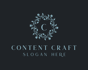 Organic Floral Wreath logo design