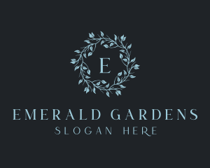 Organic Floral Wreath logo design