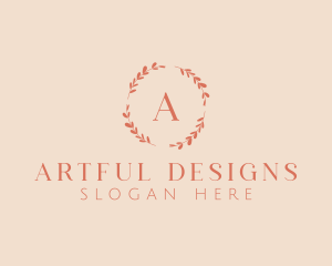 Beauty Wellness Wreath logo design