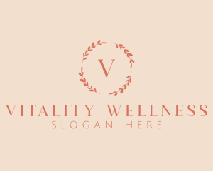 Beauty Wellness Wreath logo design